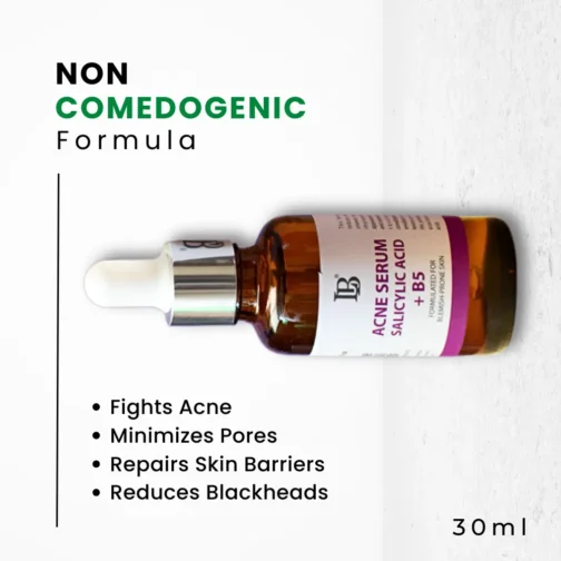 Anti Acne Serum Salicylic Acid + B5 – Non-Comedogenic Formula, Fights Acne, Minimizes Pores, Repairs Skin Barrier, Reduces Blackheads
