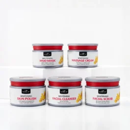 Marie Jo Whitening Facial Kit 5 Step Professional Brightening Facial Kit with Cleanser, Scrub, Mud Mask, Massage Cream and Skin Polish